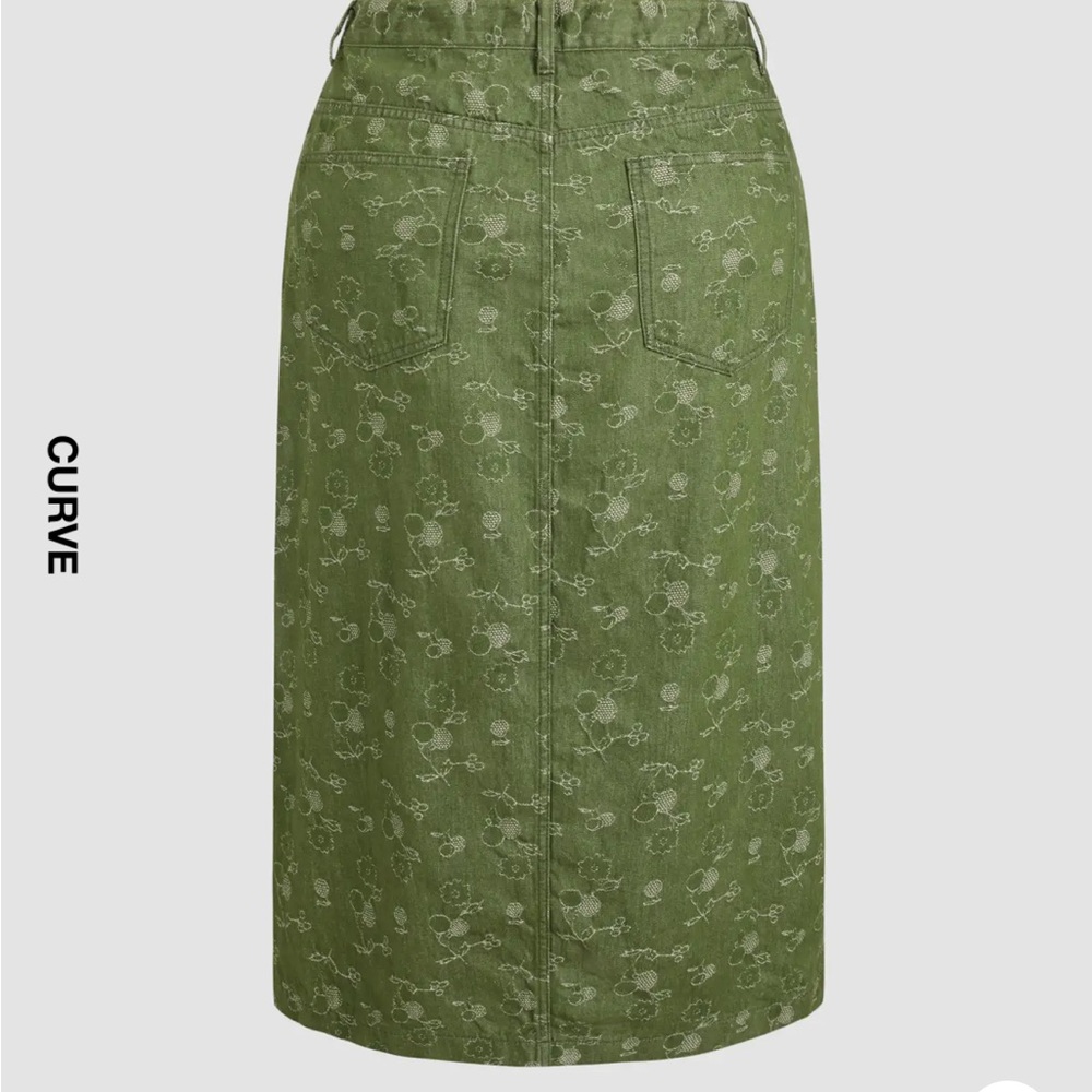 Green Floral Women's Skirt